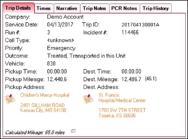 RescueNet Billing Pro Mileage Calculator