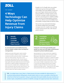 PREVIEW - Tip Sheet - 4 Ways Technology Can Help Optimize Revenue From Injury Claims