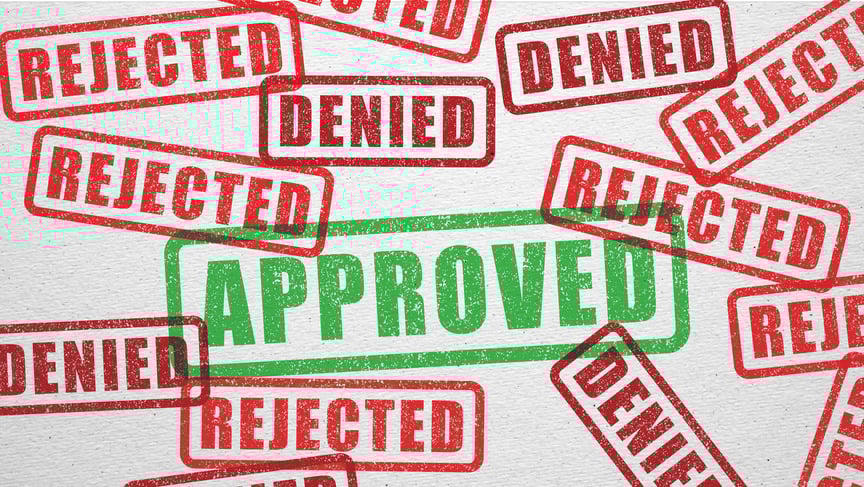Approved, denied, and rejected stamps