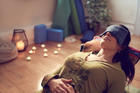 Woman napping because of fatigue