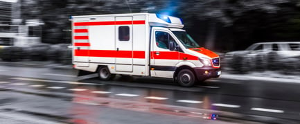 ambulance truck with lights flashing