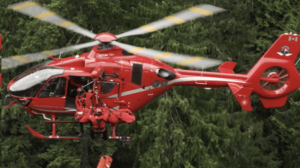 helicopter above the forest